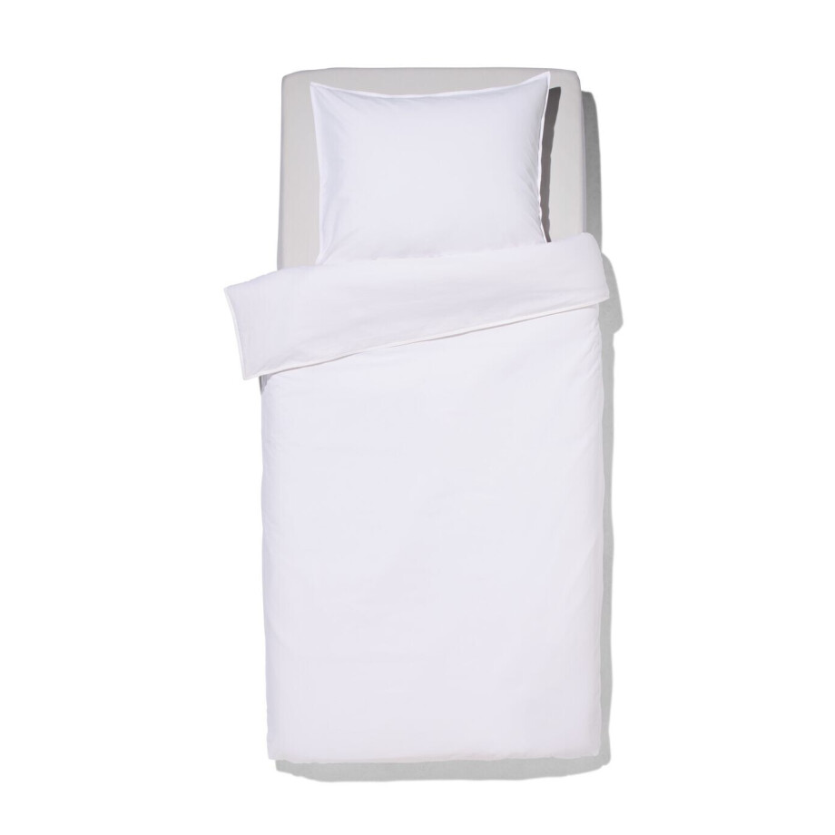 HEMA HEMA Dekbedovertrek 140x200/220cm Percal Wit (wit) afbeelding 1