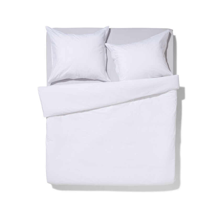 HEMA HEMA Dekbedovertrek 200x200/220cm Percal Wit (wit) afbeelding 1