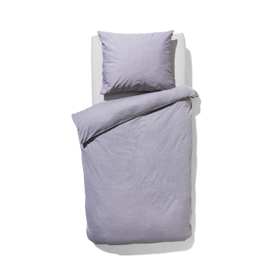 HEMA HEMA Dekbedovertrek 140x200/220cm Chambray Lichtgrijs (lichtgrijs) afbeelding 1