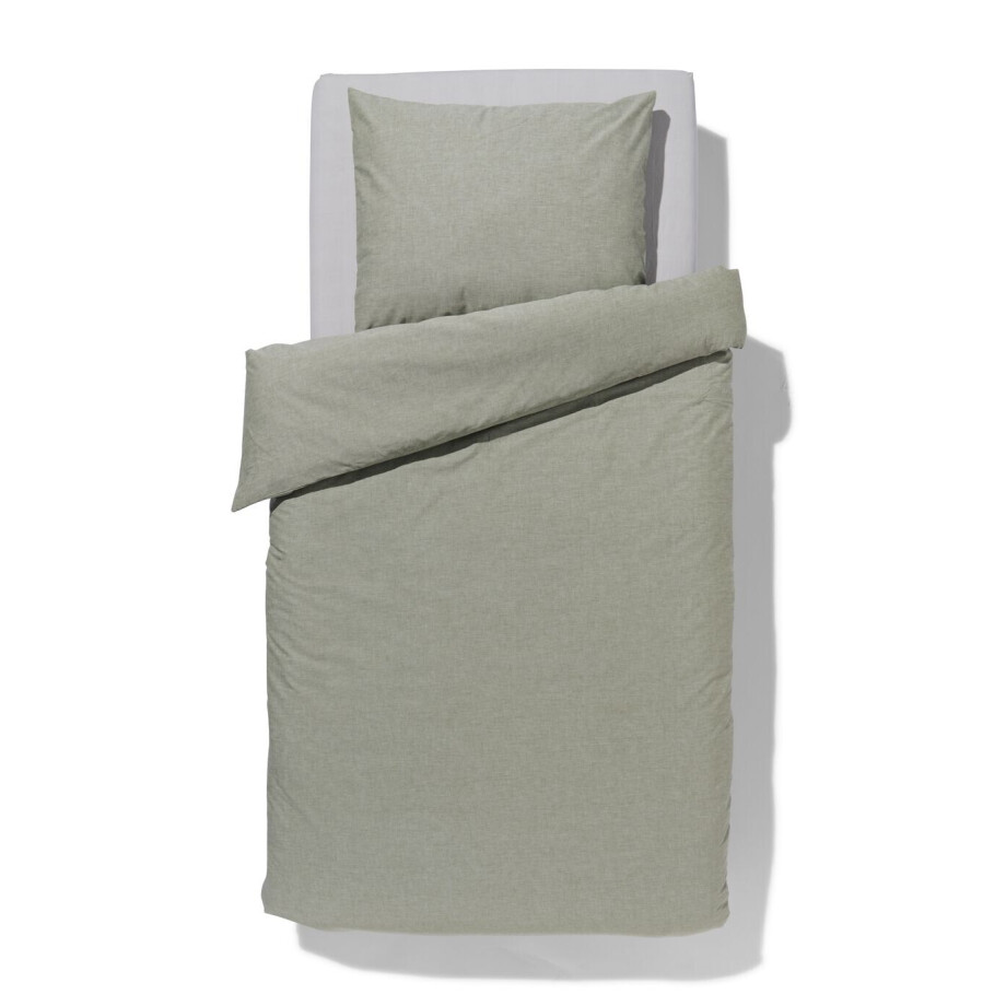 HEMA HEMA Dekbedovertrek 140x200/220cm Chambray Groen (groen) HEMA HEMA Dekbedovertrek 140x200/220cm Chambray Groen (groen) afbeelding 1