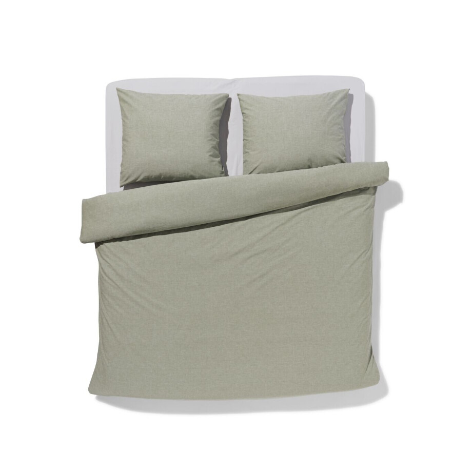 HEMA HEMA Dekbedovertrek 240x200/220cm Chambray Groen (groen) HEMA HEMA Dekbedovertrek 240x200/220cm Chambray Groen (groen) afbeelding 1