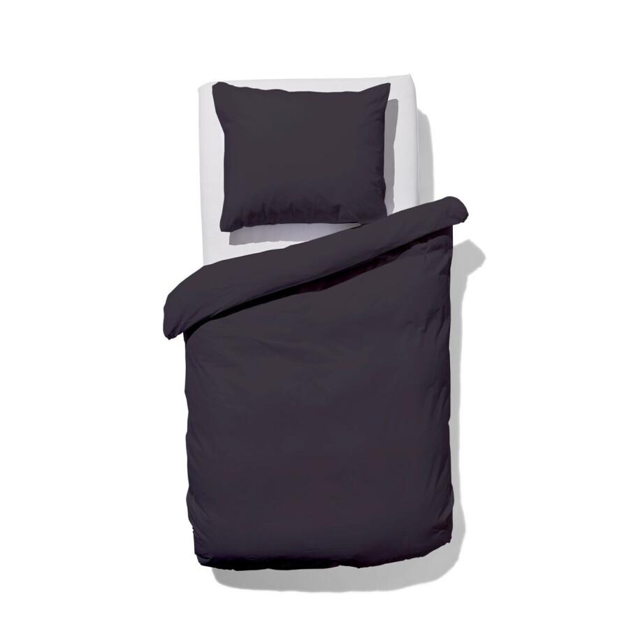HEMA HEMA Dekbedovertrek 140x200/220cm Zacht Katoen Donkergrijs (donkergrijs) afbeelding 1