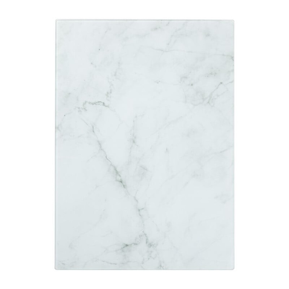 Snijplank marmeren look - wit - 30x42x0.04 cm afbeelding 