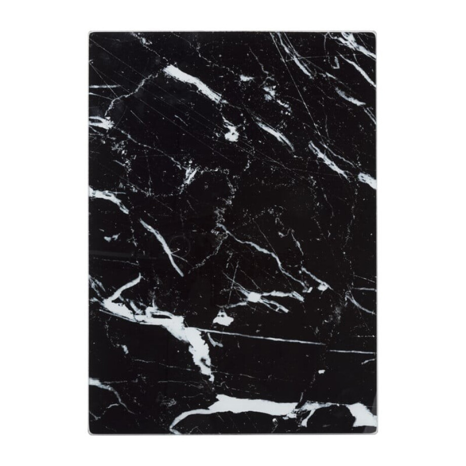 Snijplank marmeren look - zwart - 30x42x0.04 cm afbeelding 