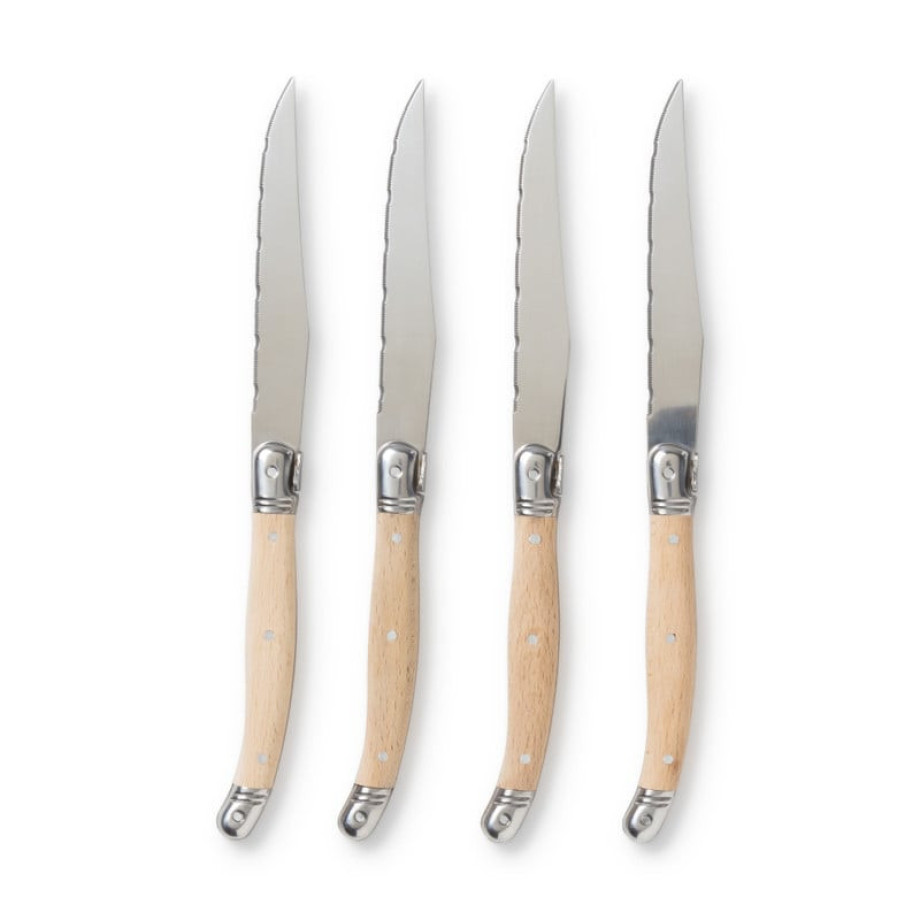 Steakmessen 23 cm - hout - set van 4 afbeelding 