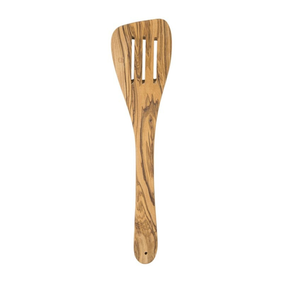 Spatel met gleuven olijfhout - bruin - 30 cm afbeelding 