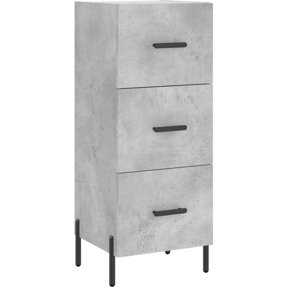 vidaXL Dressoir 34,5x34x90 cm bewerkt hout betongrijs afbeelding 1
