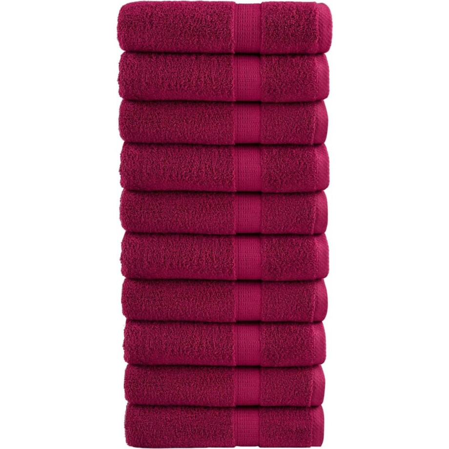 vidaXL - Badhanddoeken - SOLUND - 10 - st - 600 - g/m² - 100x150 - cm - bordeaux vidaXL - Badhanddoeken - SOLUND - 10 - st - 600 - g/m² - 100x150 - cm - bordeaux afbeelding 1
