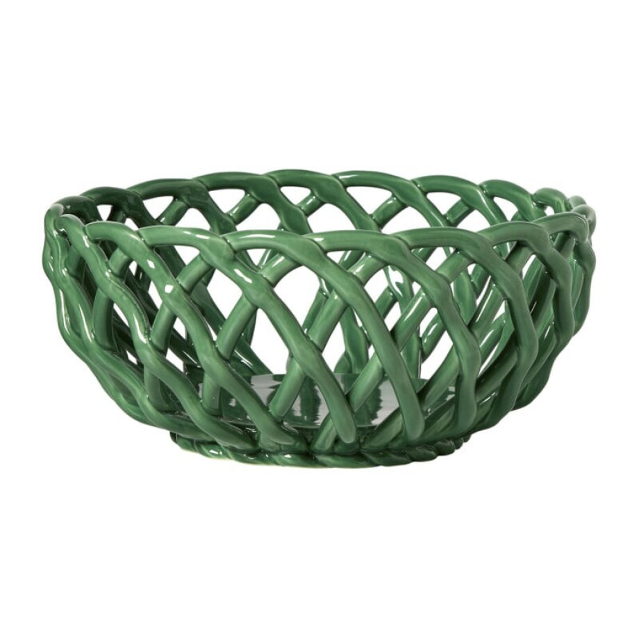 Broodmand keramiek - groen - ø20x9 cm afbeelding 