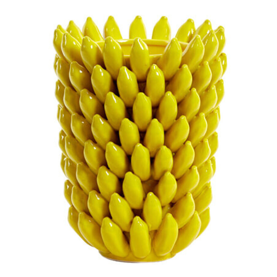 Light & Living Vaas 'Zita' Keramiek. 34cm, kleur Geel Light & Living Vaas 'Zita' Keramiek. 34cm, kleur Geel afbeelding 1