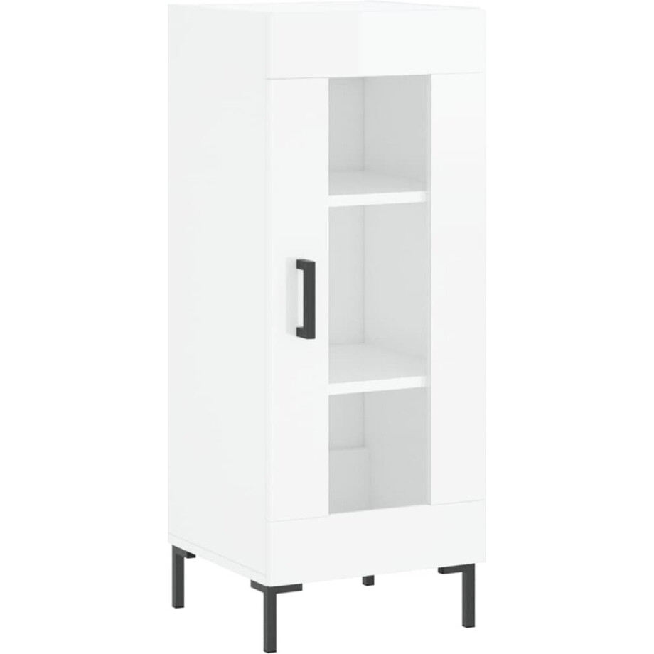 vidaXL - Dressoir - 34,5x34x90 - cm - bewerkt - hout - hoogglans - wit vidaXL - Dressoir - 34,5x34x90 - cm - bewerkt - hout - hoogglans - wit afbeelding 1