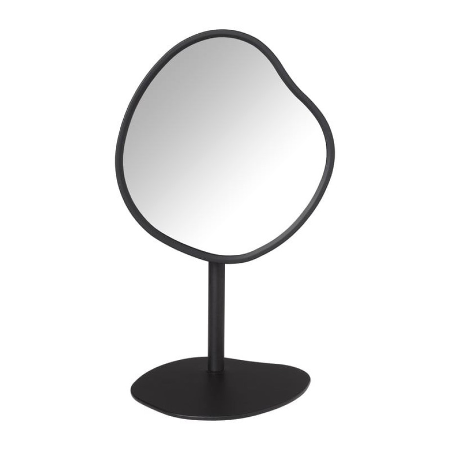 Make-up spiegel organic - zwart metaal - 18 cm afbeelding 