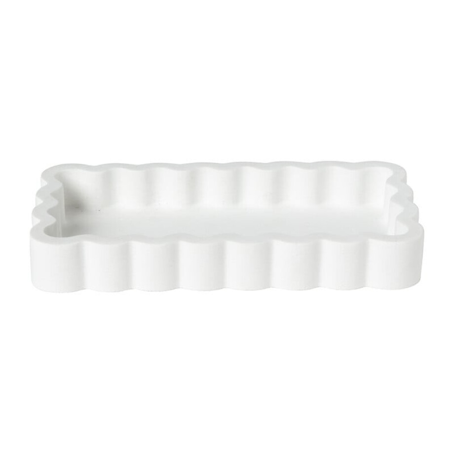 Badkamer plateau golf - wit - 3x18x10 cm afbeelding 