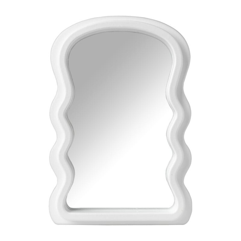 Make-up spiegeltje wave - wit - 26x17.7x2.7 cm afbeelding 