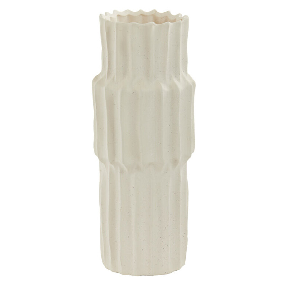 Light & Living Vaas 'Longa' Keramiek, 36cm, kleur Crème Light & Living Vaas 'Longa' Keramiek, 36cm, kleur Crème afbeelding 1