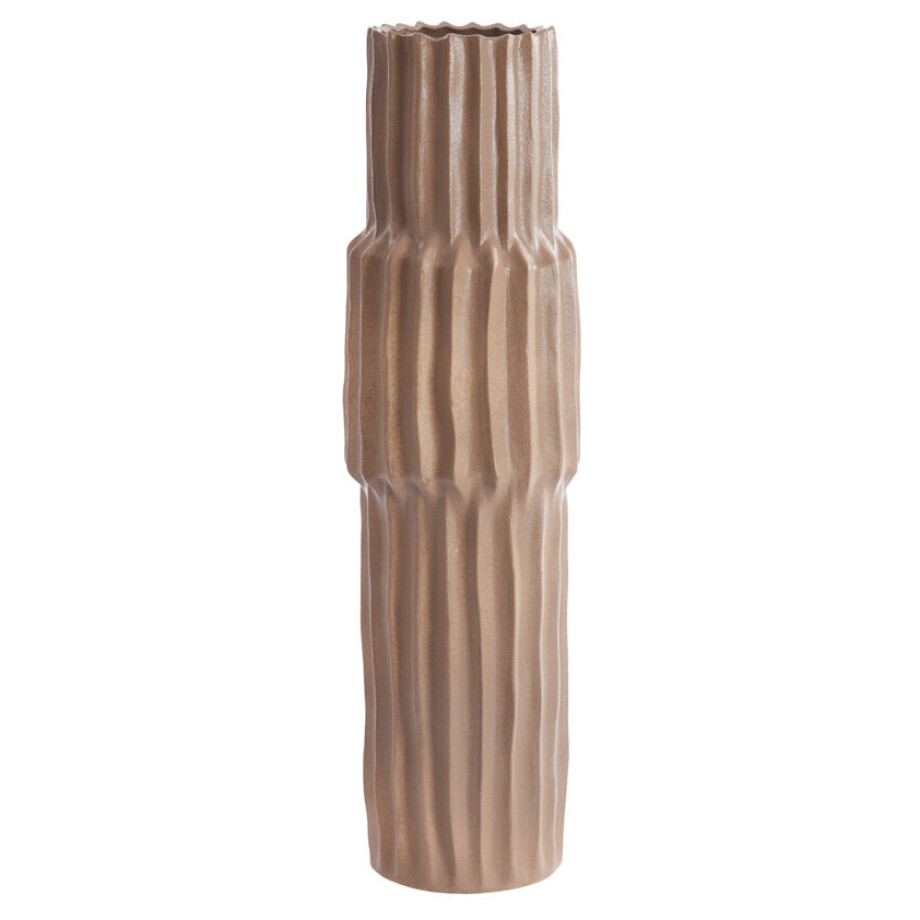 Light & Living Vaas 'Longa' Keramiek, kleur Grijsbruin Light & Living Vaas 'Longa' Keramiek, kleur Grijsbruin afbeelding 1