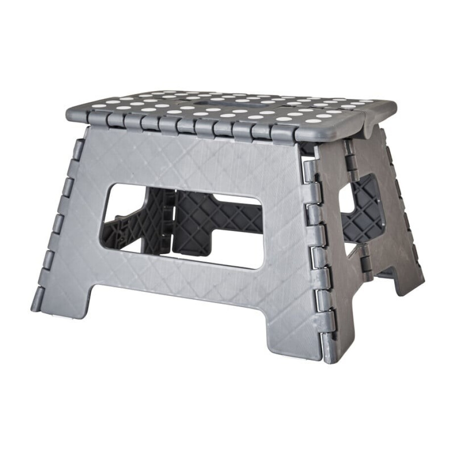 Inklapbaar krukje - grijs - 31x22x22 cm Inklapbaar krukje - grijs - 31x22x22 cm afbeelding