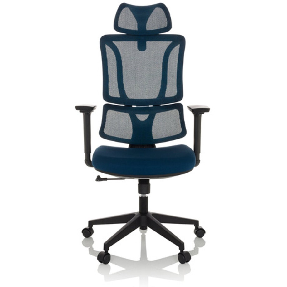 Bureaustoel / draaistoel ERGOMY zitting stof / rugleuning mesh blauw mybuero afbeelding 1