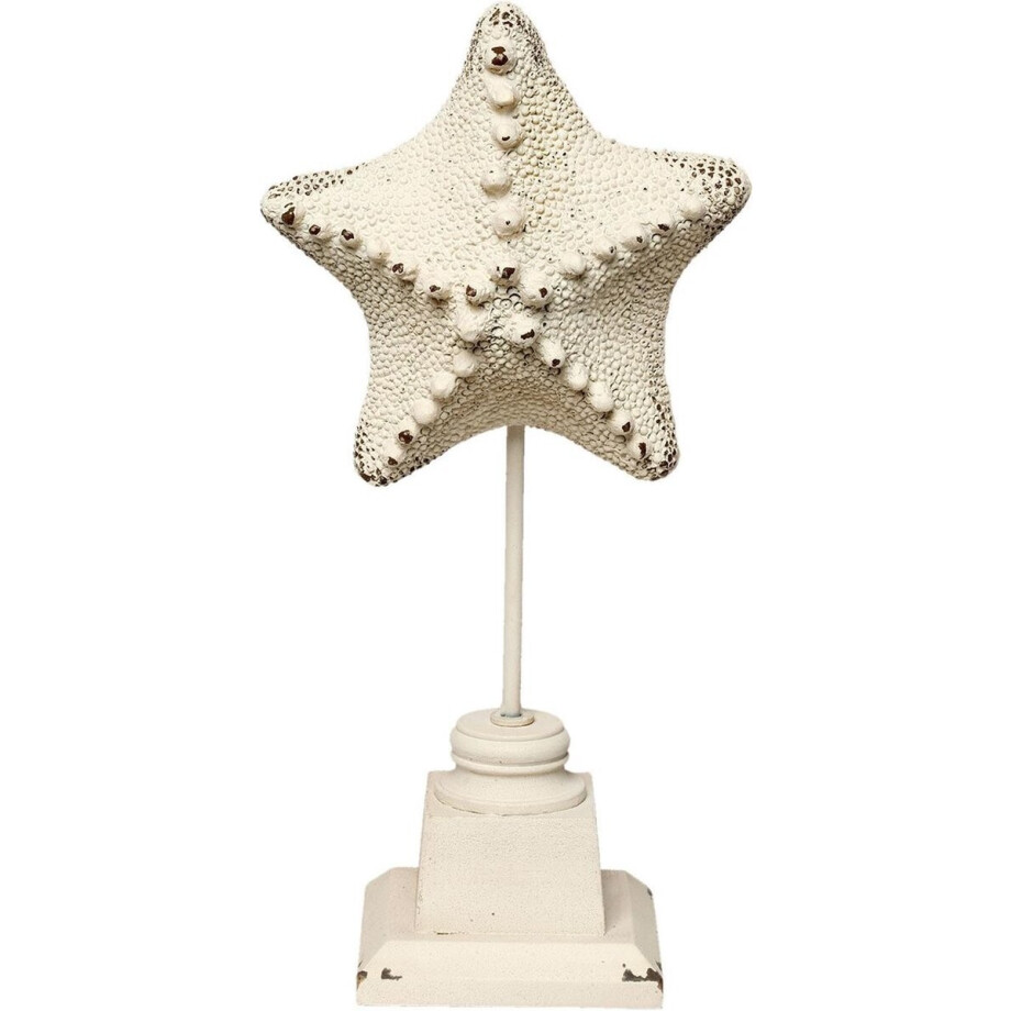 Clayre & Eef Decoratie Beeld 6PR1039 15*9*32 cm - Wit Kunststof  Decoratief Figuur  Decoratieve Accessoires  Woonaccessoires afbeelding 1