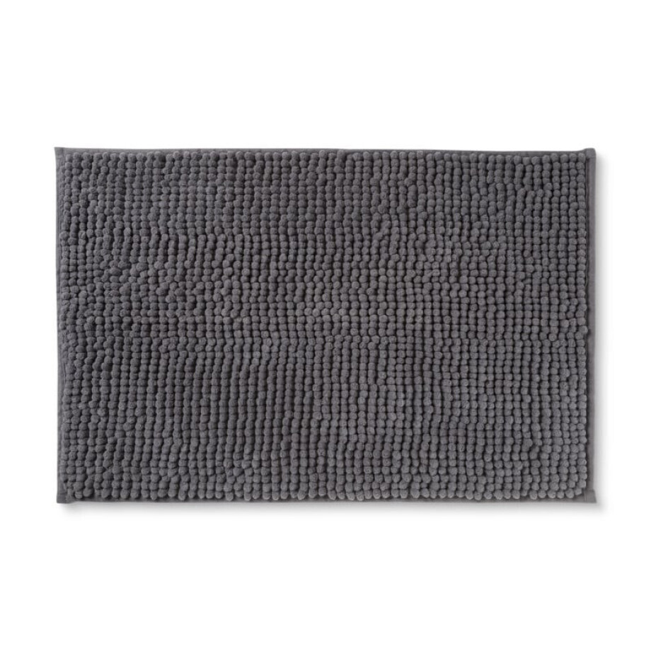 Badmat chenille - donkergrijs - 40x60 cm Badmat chenille - donkergrijs - 40x60 cm afbeelding