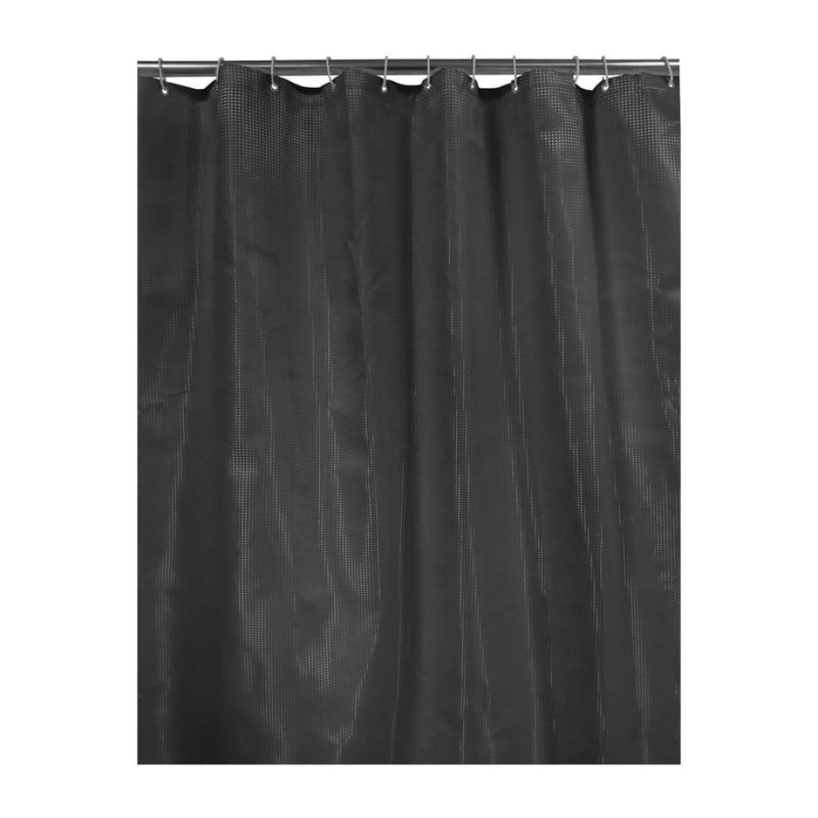 Douchegordijn jacquard - zwart - 180x200 cm afbeelding 