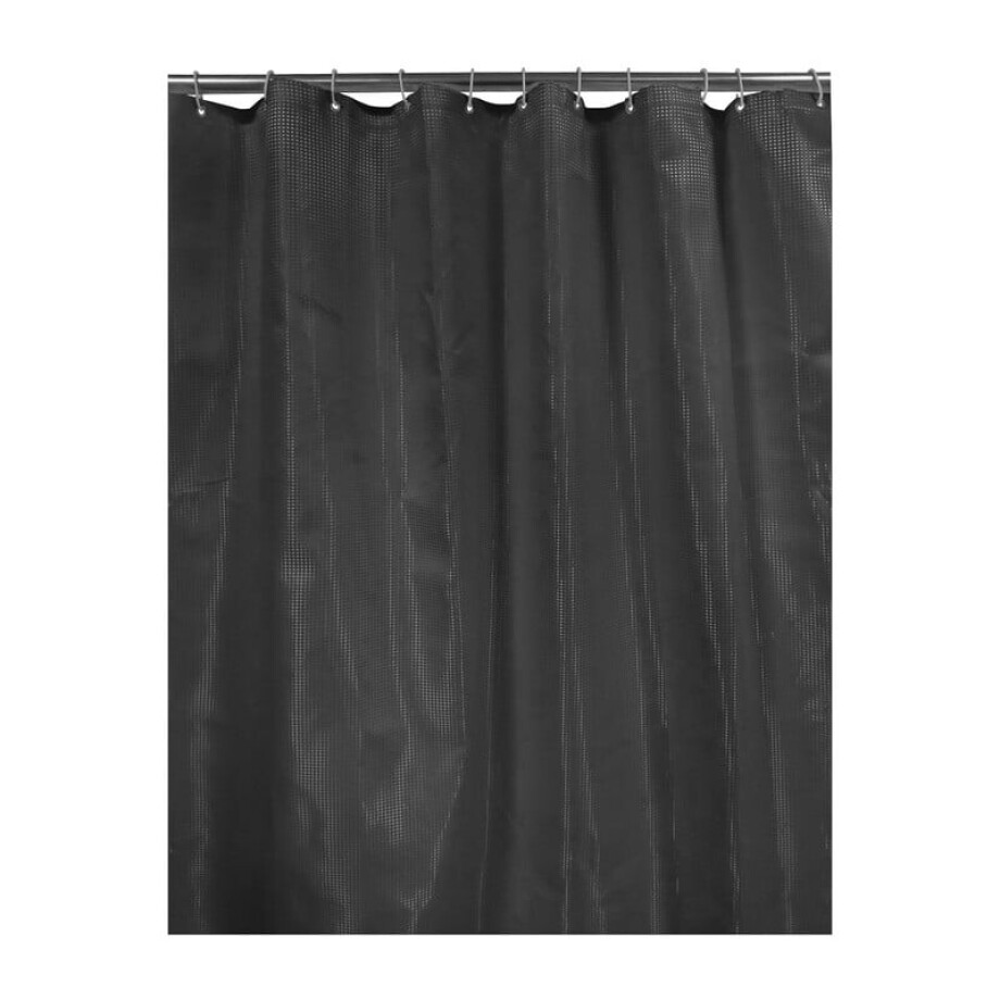 Douchegordijn jacquard - zwart - 180x200 cm afbeelding 