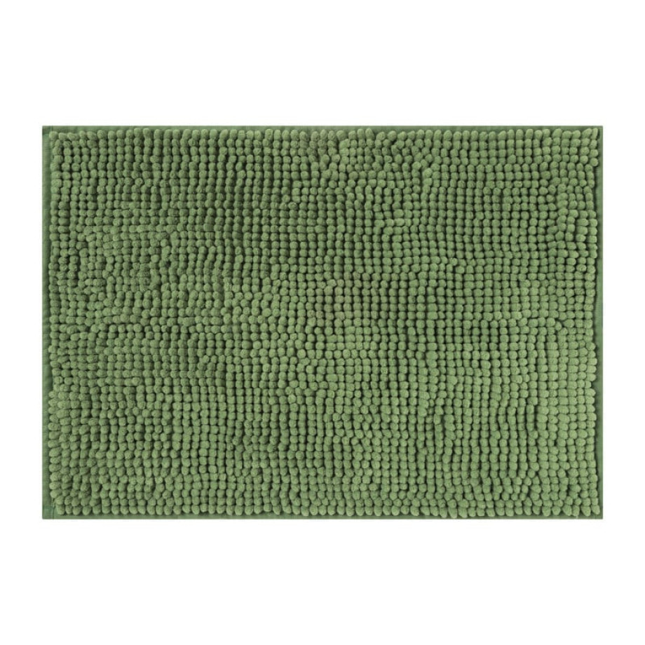 Badmat chenille - groen - 40x60 cm afbeelding 