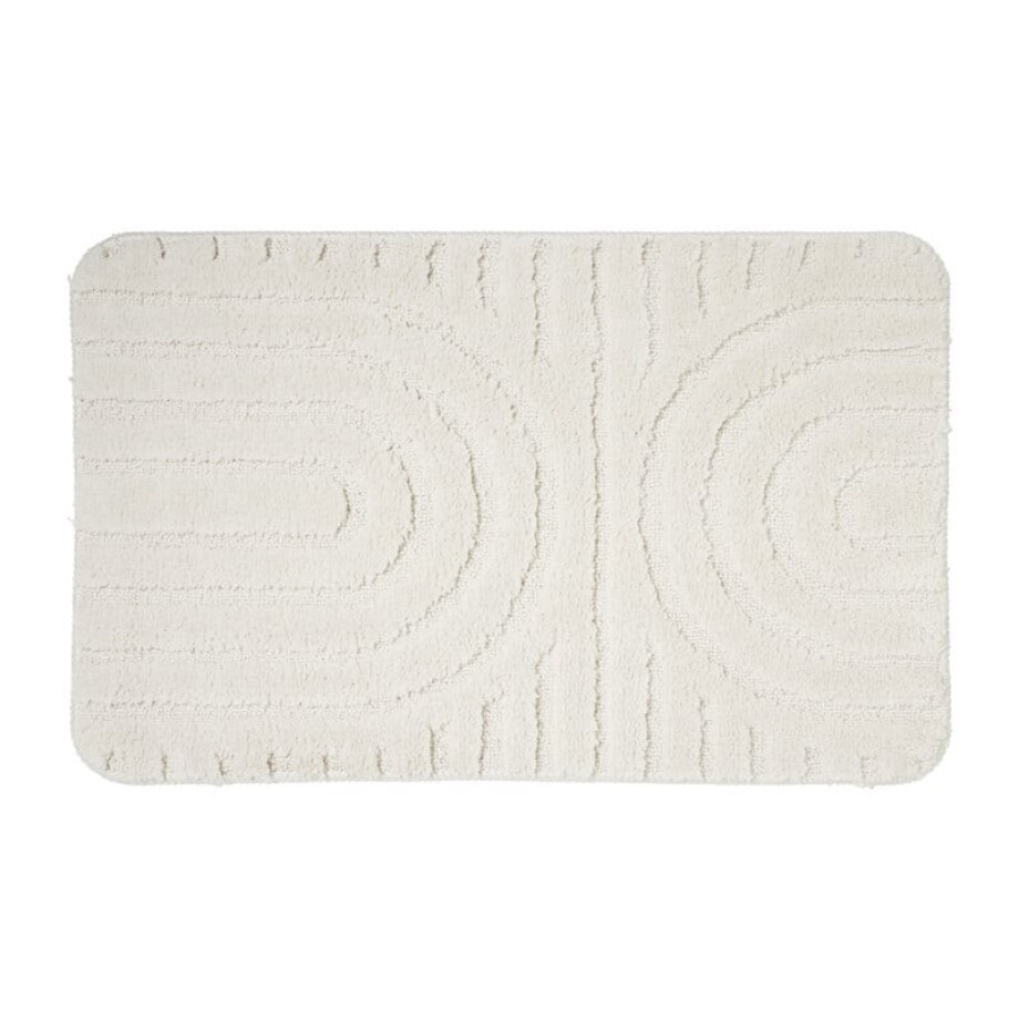 Badmat Lijnen - wit - 50x70 cm Badmat Lijnen - wit - 50x70 cm afbeelding
