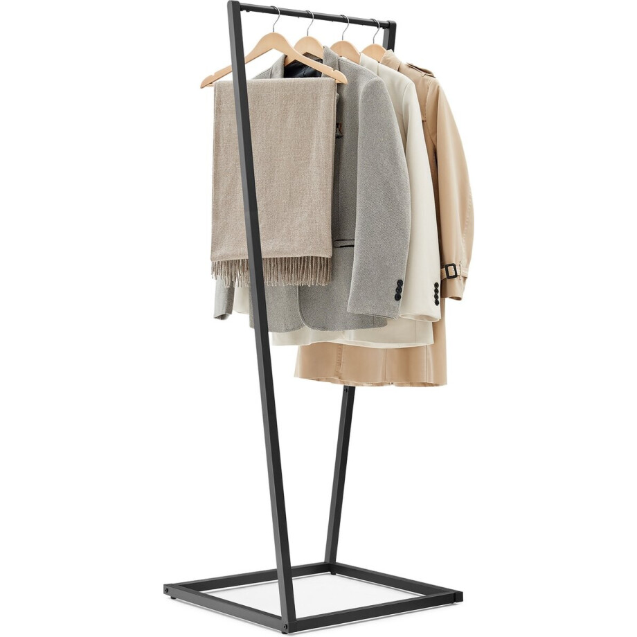 MIRA Home - Kledingrek - Garderoberek - Kapstok staand - Metaal - Zwart - 55x55x153 afbeelding 1