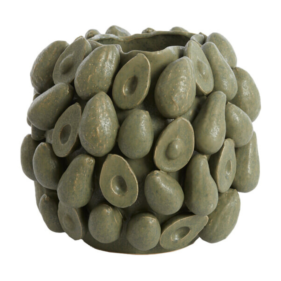 Light & Living Vaas 'Avocado' Keramiek, kleur Olijfgroen afbeelding 1