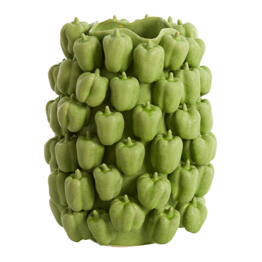 Light & Living Vaas 'Bellpepper' Keramiek, 47cm hoog, kleur Mat Groen Light & Living Vaas 'Bellpepper' Keramiek, 47cm hoog, kleur Mat Groen afbeelding 1
