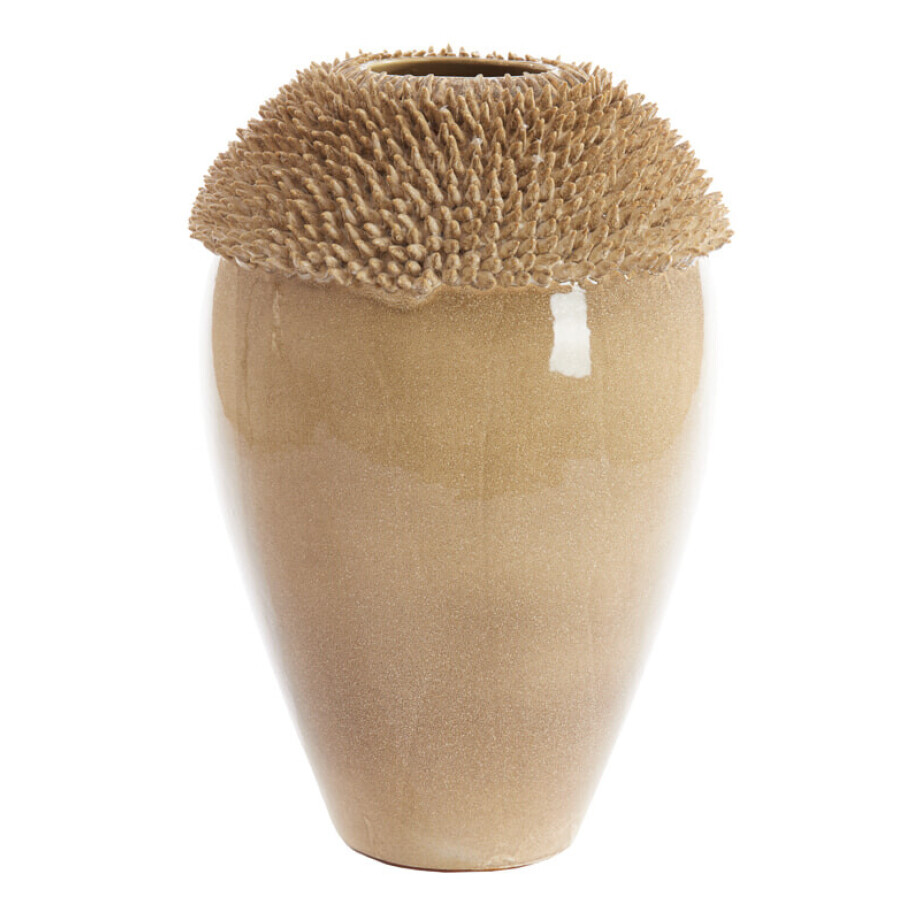 Light & Living Vaas 'Sangku' Keramiek, 60cm hoog, kleur Taupe Light & Living Vaas 'Sangku' Keramiek, 60cm hoog, kleur Taupe afbeelding 1