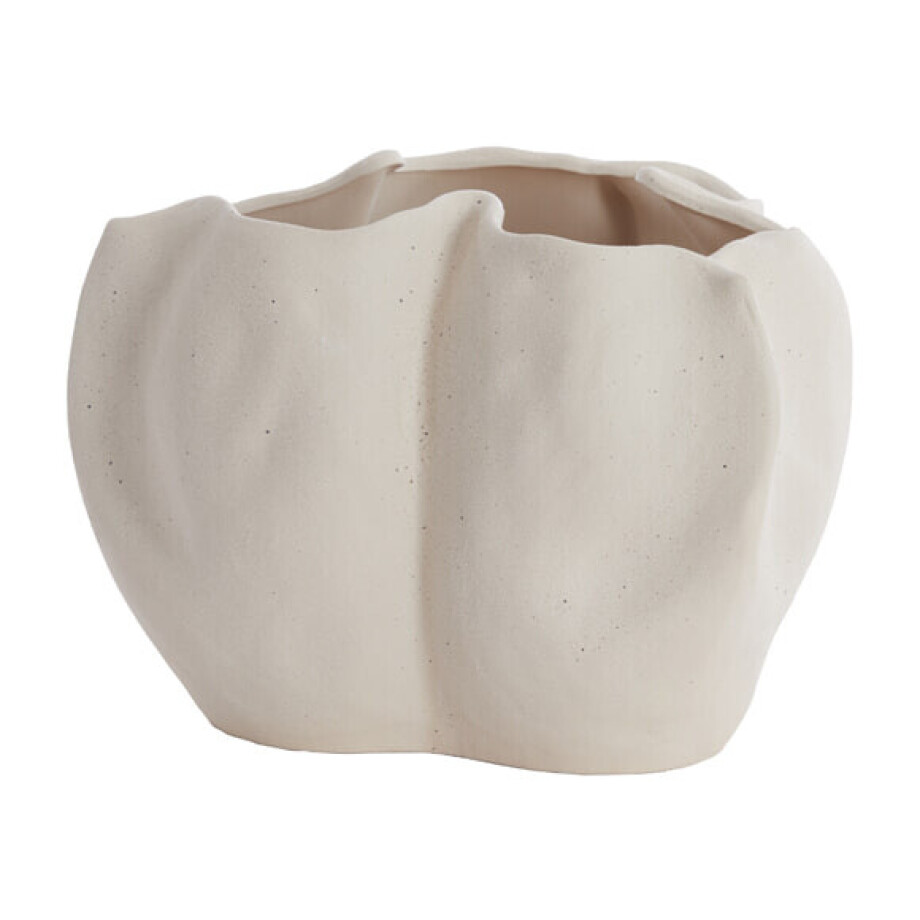 Light & Living Vaas 'Sanguli' Keramiek, 22cm, kleur Crème Light & Living Vaas 'Sanguli' Keramiek, 22cm, kleur Crème afbeelding 1