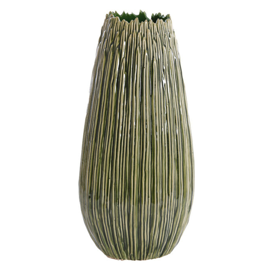Light & Living Vaas 'Kopra' Keramiek, 36cm, kleur Donkergroen afbeelding 1