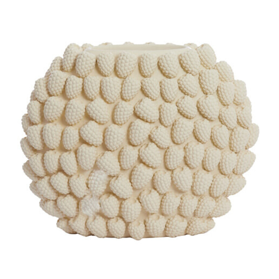 Light & Living Vaas 'Raspberry' 35cm, kleur Crème Light & Living Vaas 'Raspberry' 35cm, kleur Crème afbeelding 1