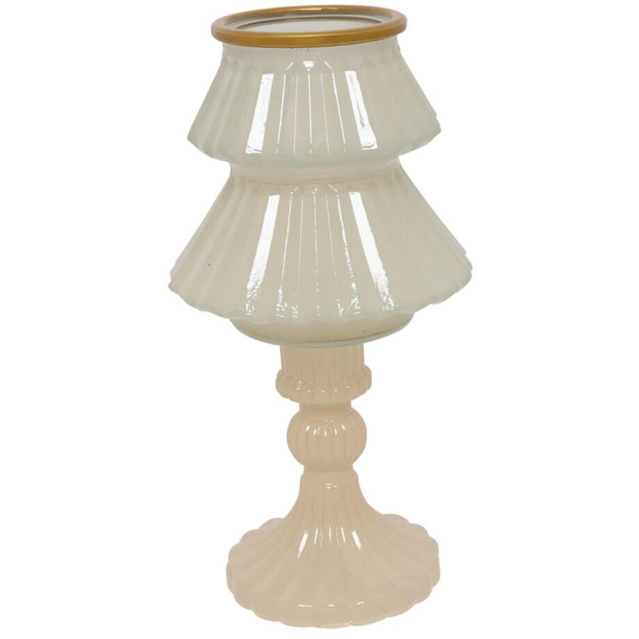 Kandelaar boom crème Ø10,5xH18,5cm Kandelaar boom crème Ø10,5xH18,5cm afbeelding 1