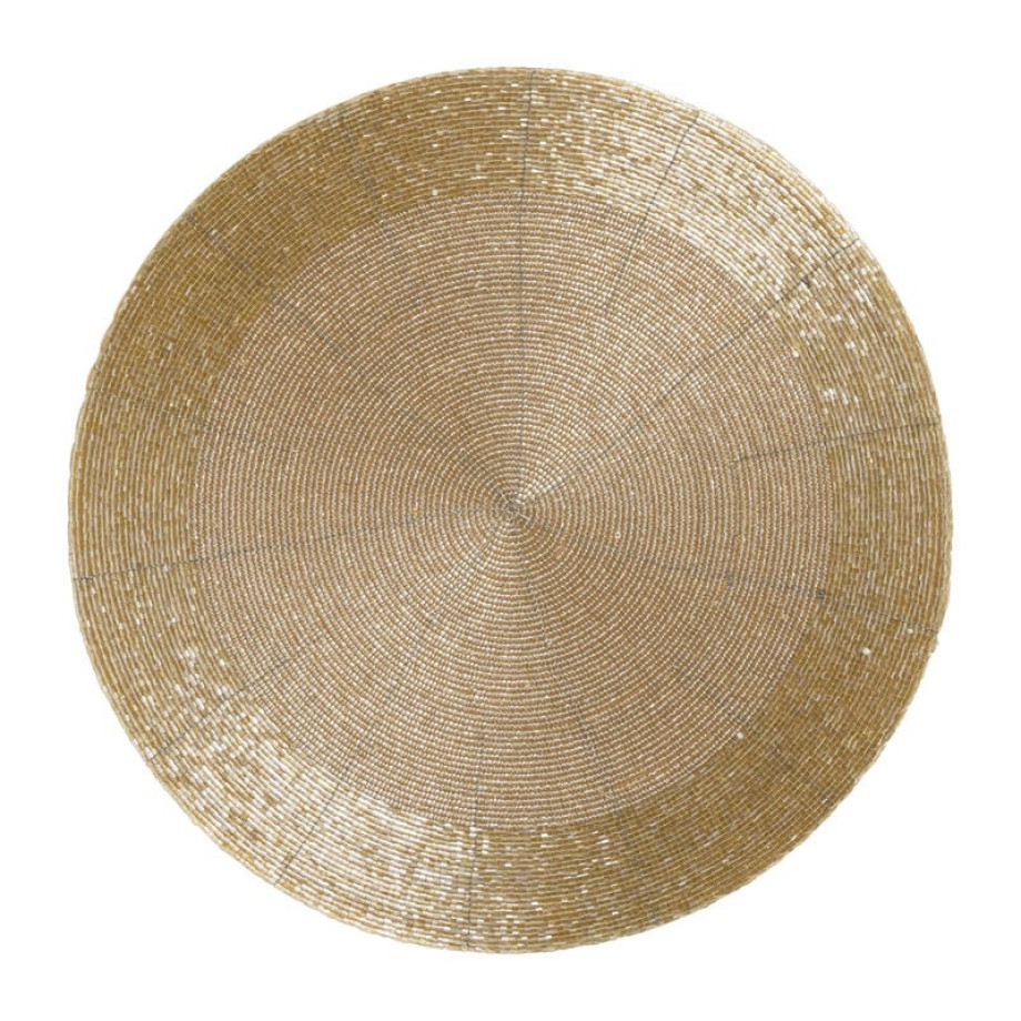 Placemat kraaltjes - goud - ø33 cm afbeelding 