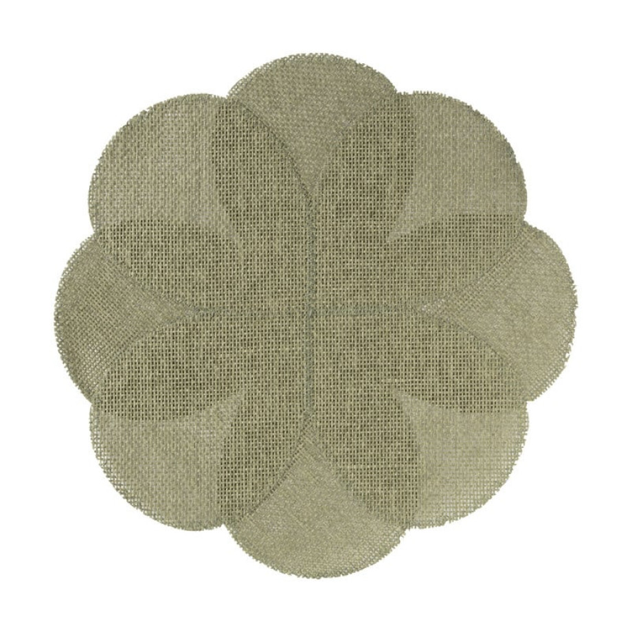 Placemat 3D bloem - groen - ø38 cm afbeelding 