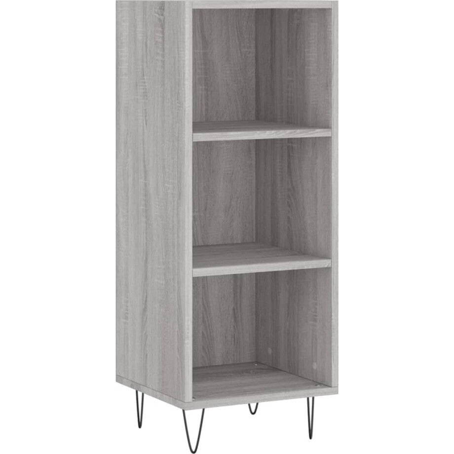 vidaXL - Dressoir - 34,5x32,5x90 - cm - bewerkt - hout - grijs - sonoma - eikenkleurig afbeelding 1