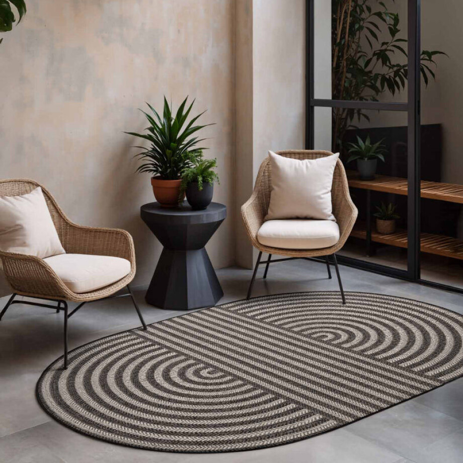 Vloerkleed Woodfield Ovaal - Zwart Wit Xcm - Polypropyleen - Dekbed-Discounter.nl Vloerkleed Woodfield Ovaal - Zwart Wit Xcm - Polypropyleen - Dekbed-Discounter.nl afbeelding