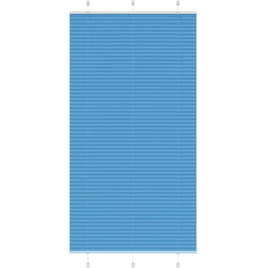 vidaXL - Plissé - rolgordijn - 110x200cm - stofbreedte - 109,4cm - polyester - blauw afbeelding 1
