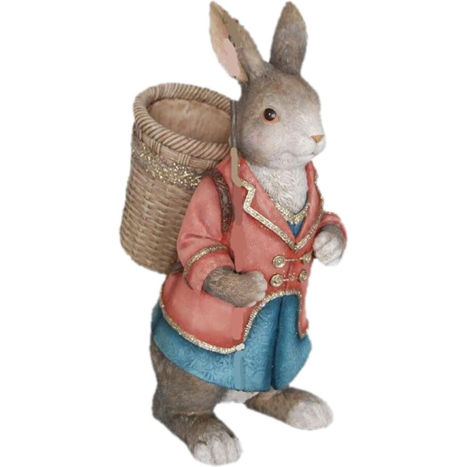 Clayre & Eef Beeld Konijn 26x19x40 cm Bruin Blauw Polyresin Woonaccessoires Clayre & Eef Beeld Konijn 26x19x40 cm Bruin Blauw Polyresin Woonaccessoires afbeelding 1