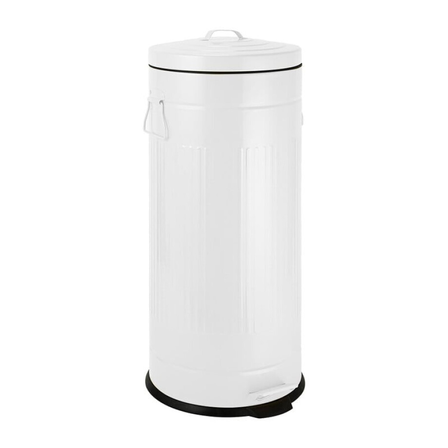 Pedaalemmer retro look - wit - 30 liter Pedaalemmer retro look - wit - 30 liter afbeelding