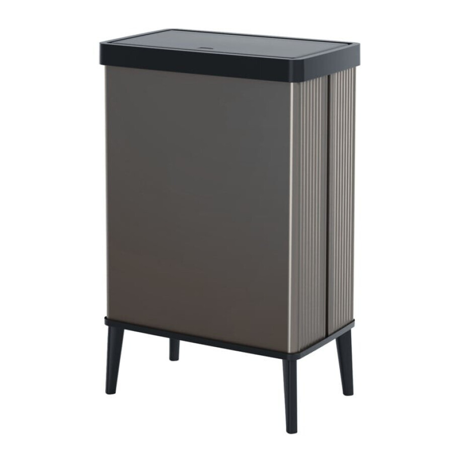 Curver prullenbak Verto - grijs/zwart - 54 liter afbeelding 