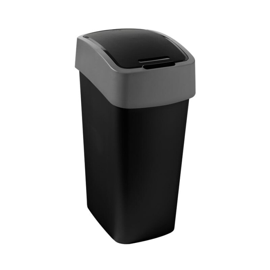 Curver flip bin prullenbak - grijs - 45 liter afbeelding 