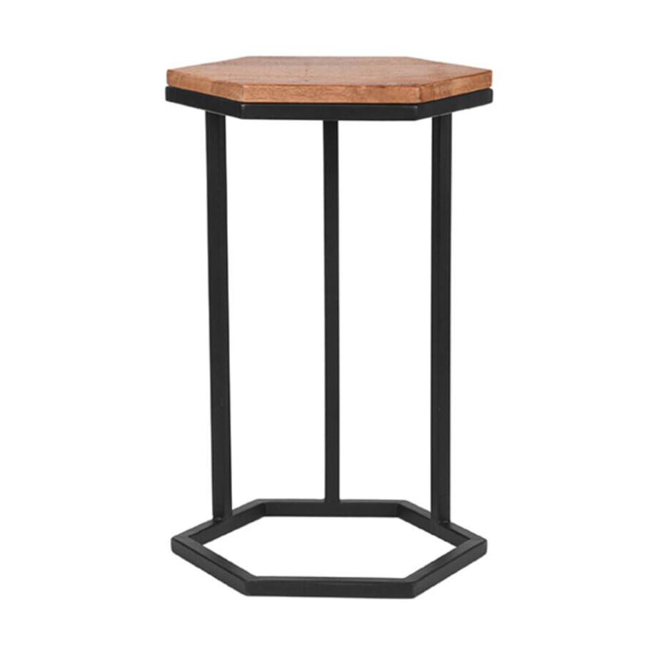 LABEL51 Bijzettafel 'Slide' Bruin Mangohout, 40cm afbeelding 1