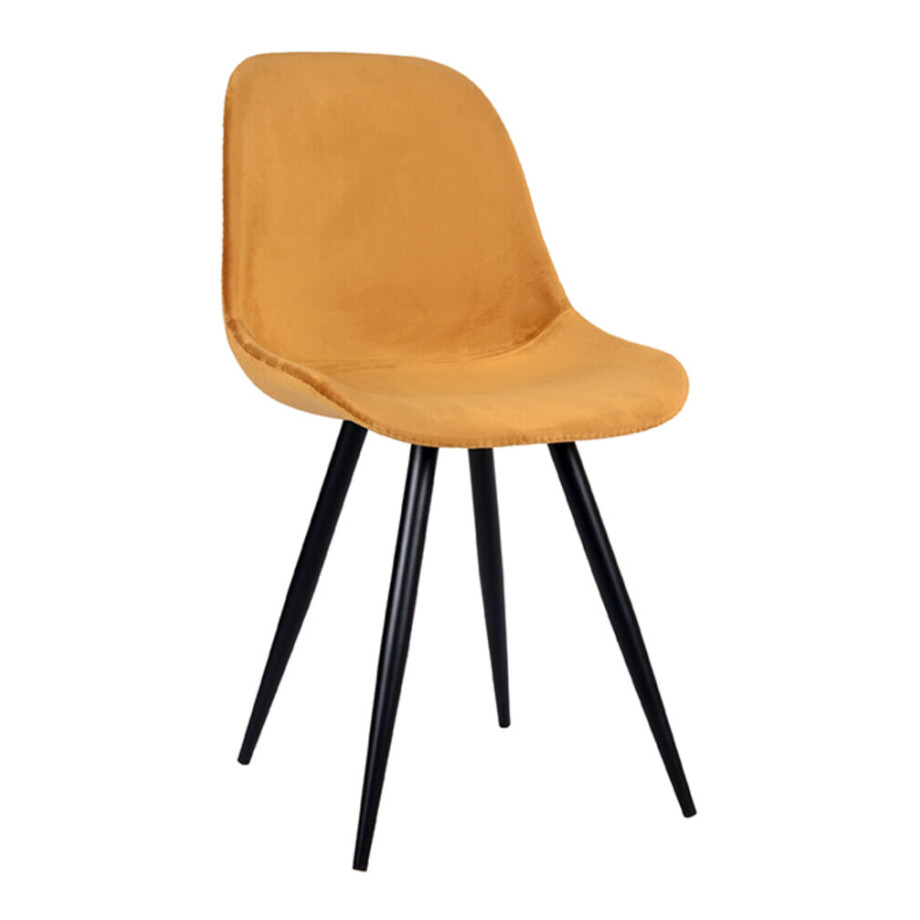 LABEL51 Eetkamerstoel 'Capri' Velvet, kleur Okergeel afbeelding 1