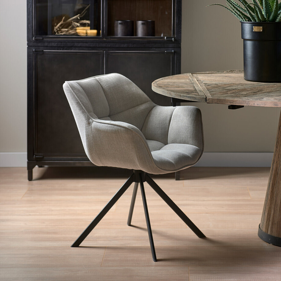 Rivièra Maison Draaibare Eetkamerstoel 'Carnaby' Linen, kleur Fabulous Flax afbeelding 1
