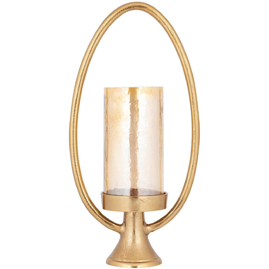 PTMD Windlicht Berido - 27x14x55 cm - Aluminium - Goud PTMD Windlicht Berido - 27x14x55 cm - Aluminium - Goud afbeelding 1