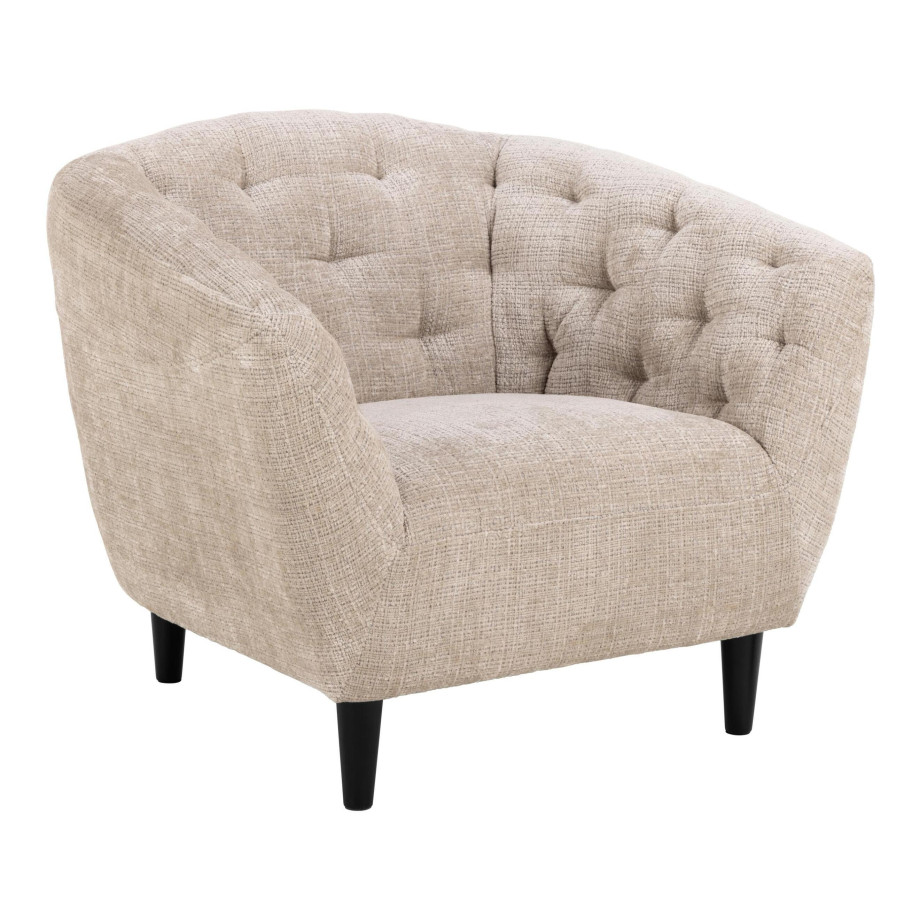 Bendt Fauteuil 'Loes' Chenille, kleur Beige afbeelding 1